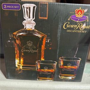 Crown Royal Decanter Set with Glasses - Luxurious Gold and Black Design